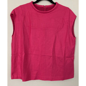 Trina Turk Field Hot Pink Cap Sleeve Boxy Top $228 Size S "LEGALLY B" Y2K Style